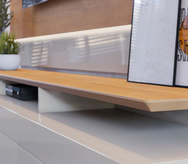 Conj Rack+Painel Classic 1.8 Off White/Nature - Image 3