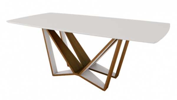 Mesa Iberia com tampo 180x100 Natural/Off White