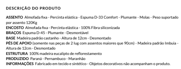 Estofado Verne Estrela 2 Braços Assento de 100 cm - Image 2