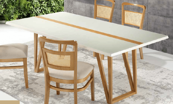 Mesa Espelho Base Madeira 180x100 - Image 2