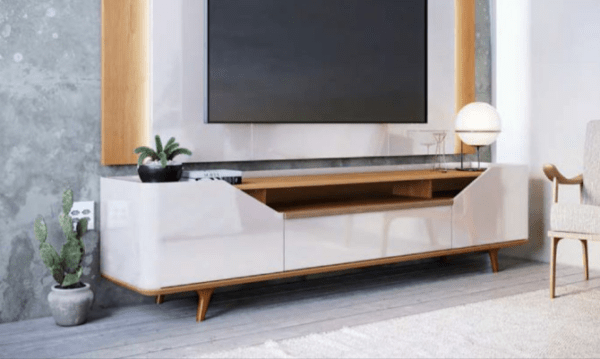 Rack Arc 2 Gavetas Off White/Nature  Larg 1,80 cm