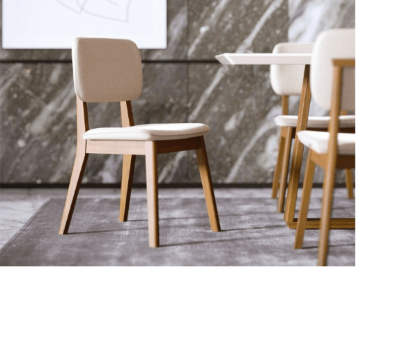 Mesa de Jantar Retangular com Vidro Wood e 6 Cadeiras Classic Off White/Nature 180x90 - Image 4