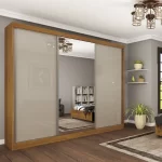 Roupeiro Milão 3 portas de Correr com Espelho Central